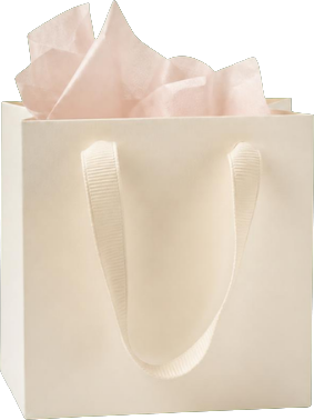 Cream shopping bag with pink tissue