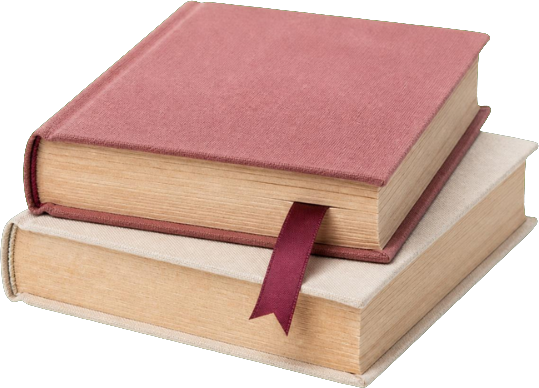 Stack of rose and cream cloth books