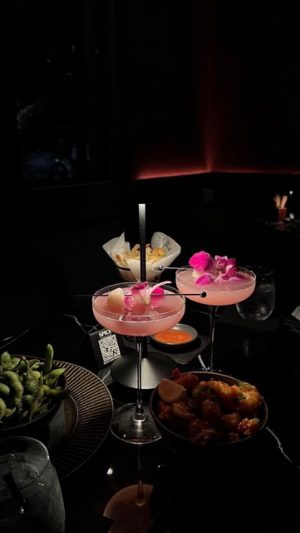 Cocktails at a moody dinner