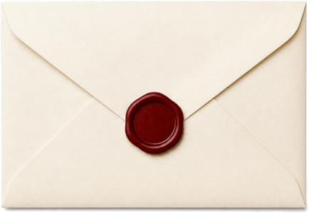 Envelope with a red wax seal